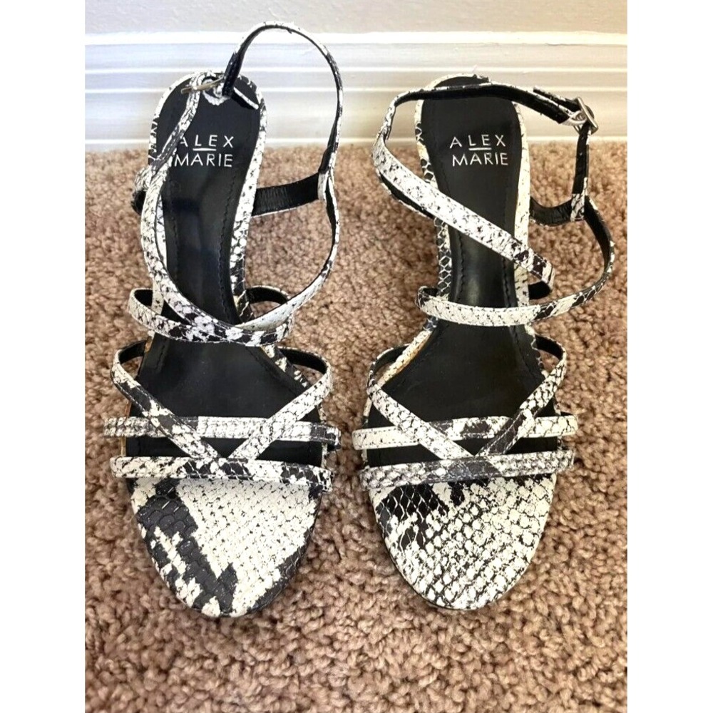 Alex Marie (Dillard's) Women's Animal Print Sandals Striped Heel Sandals Size 9M